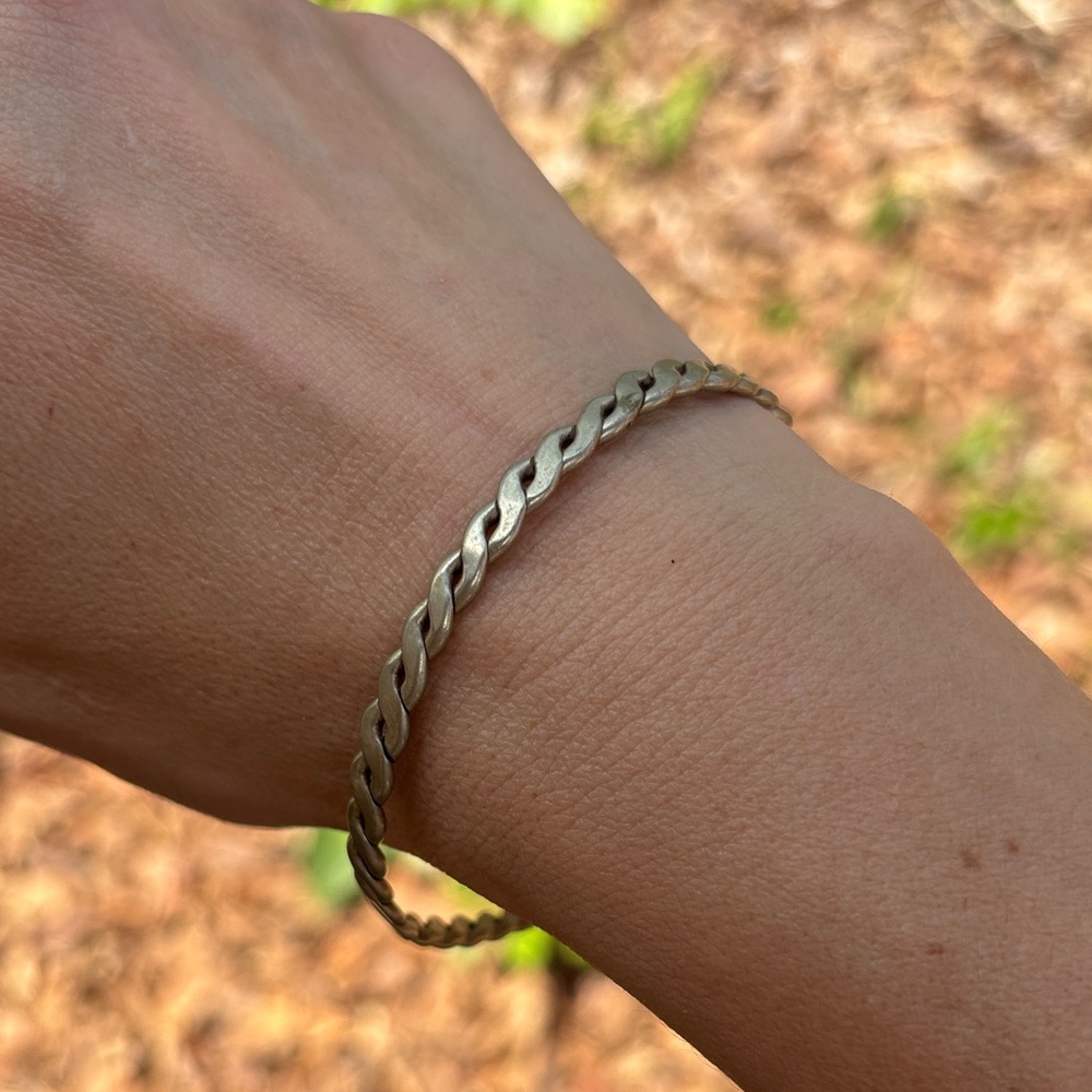 Classic Flattened Twisted Metal Bracelet